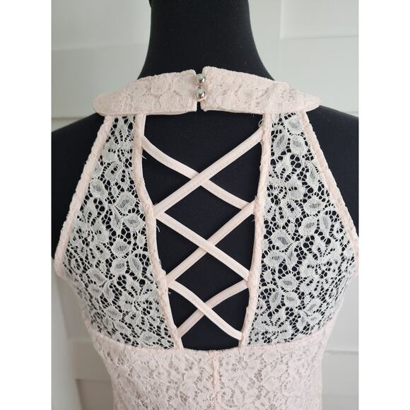 Candies Pink Lace Sleeveless Dress Womens Size Small - Picture 4 of 8
